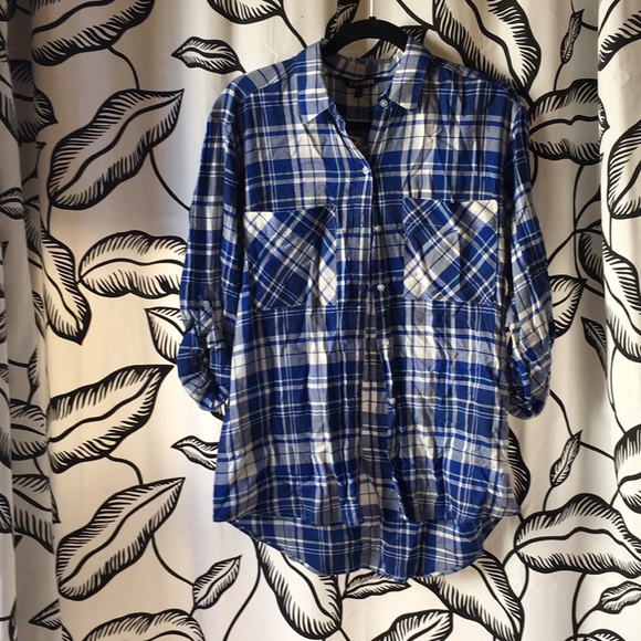 Blue and white flannel - Picture 1 of 3